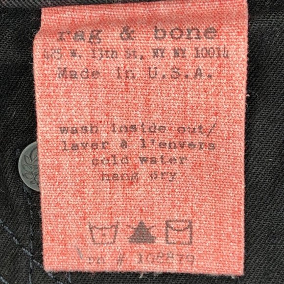 Rag & Bone Low Rise Chevron Ombre Black and Cranberry Legging Jeans - Picture 9 of 11